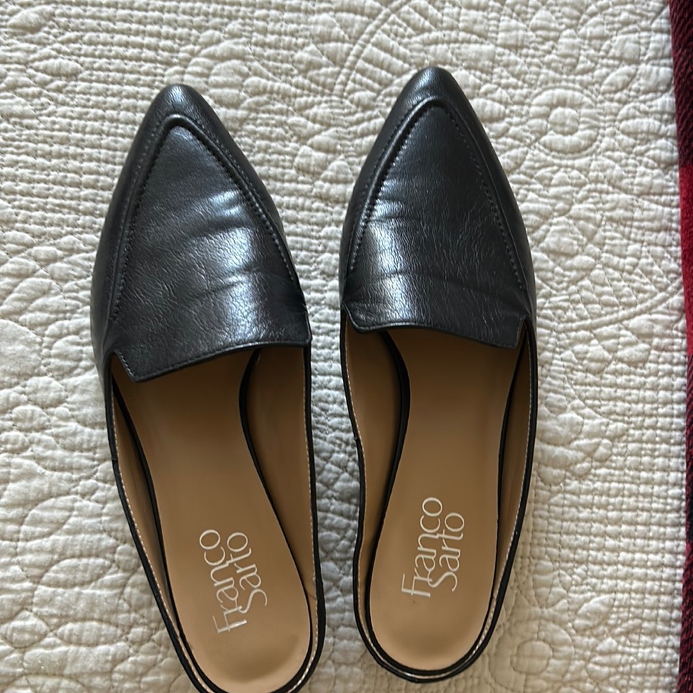 Franco Sarto Black Leather Mule 8